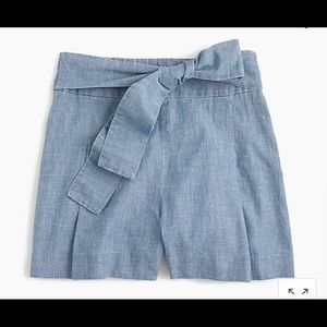 J. Crew Tie Waist Short in Chambray- Size 4